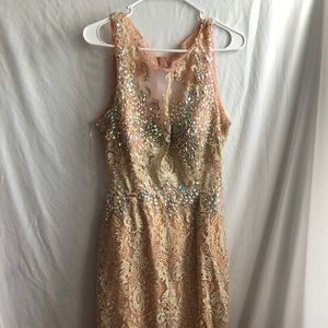Pink & Cream Rhinestone Dress